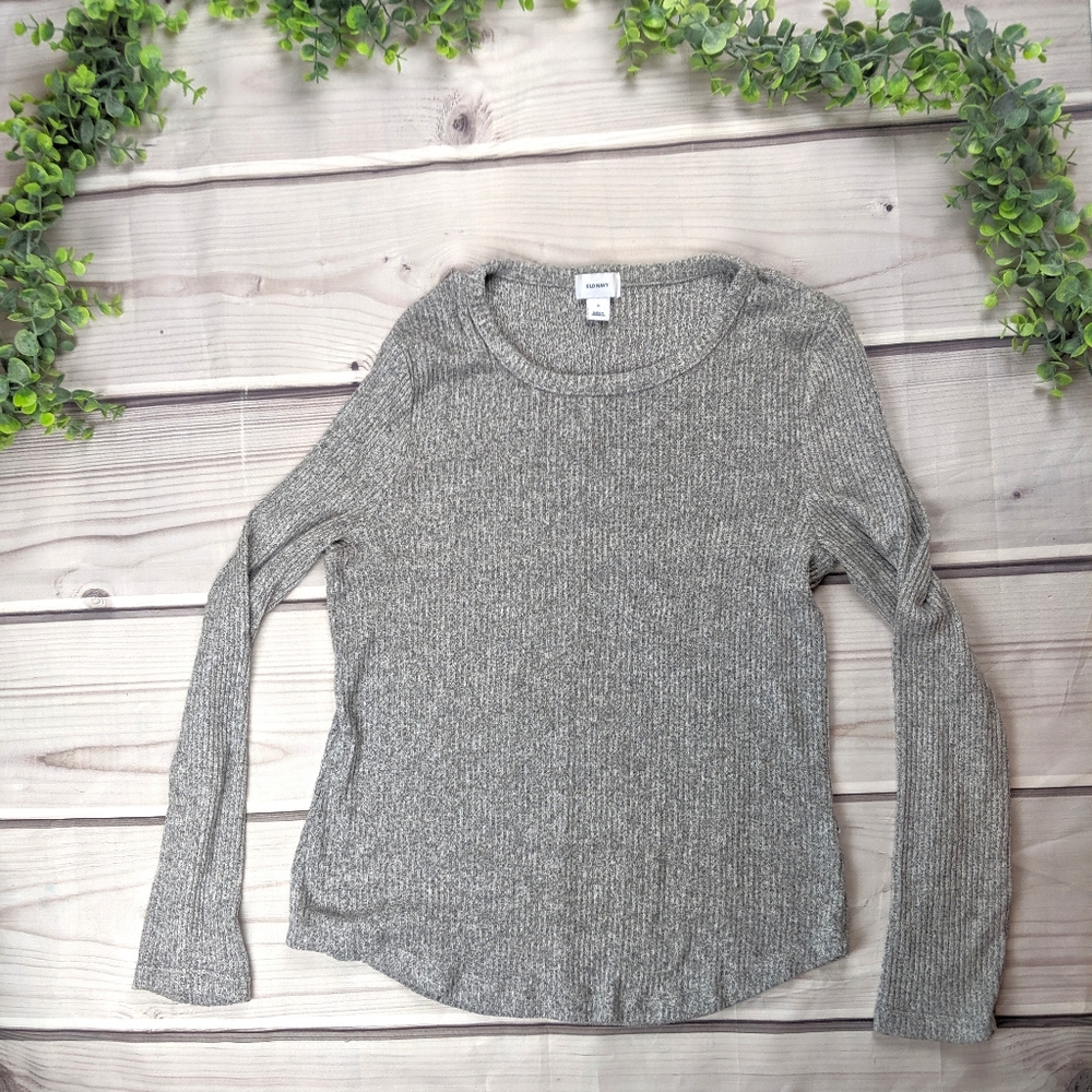 🌿 5/$15 Old Navy | Ribbed Gray Long Sleeve Shirt